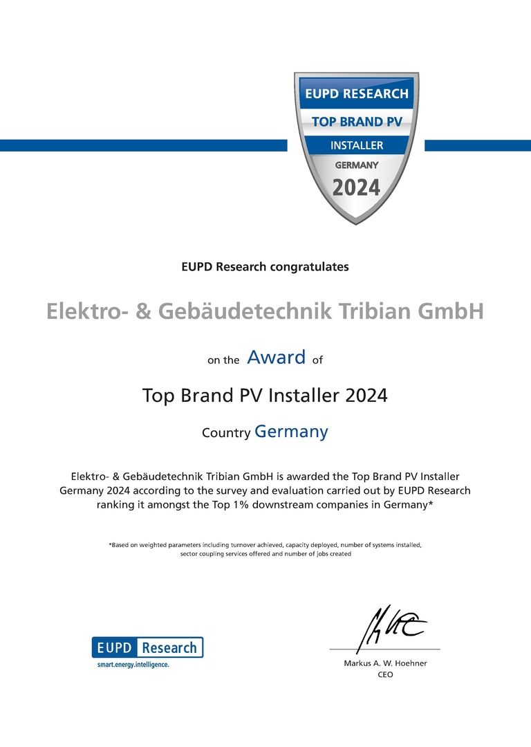 Top Brand PV Elektro & Gebäudetechnik Tribian GmbH 2024
